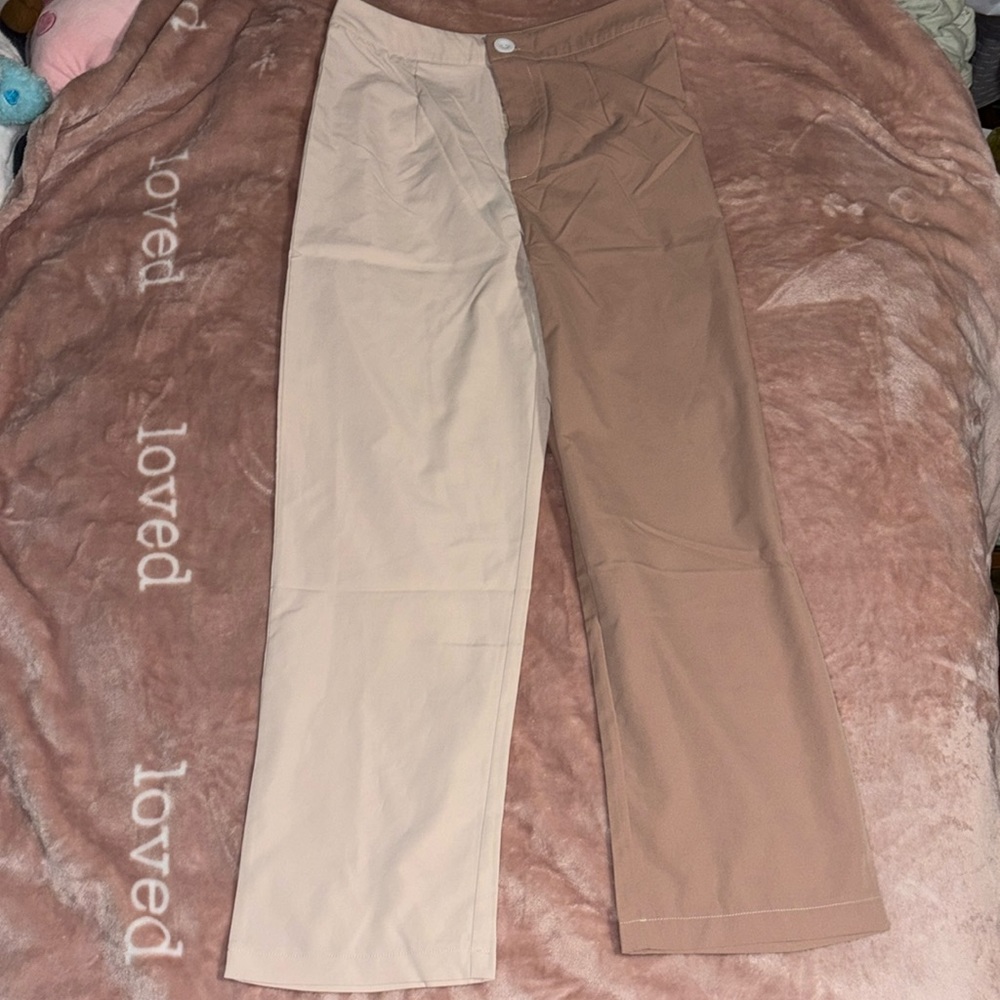 split colored pants🤎